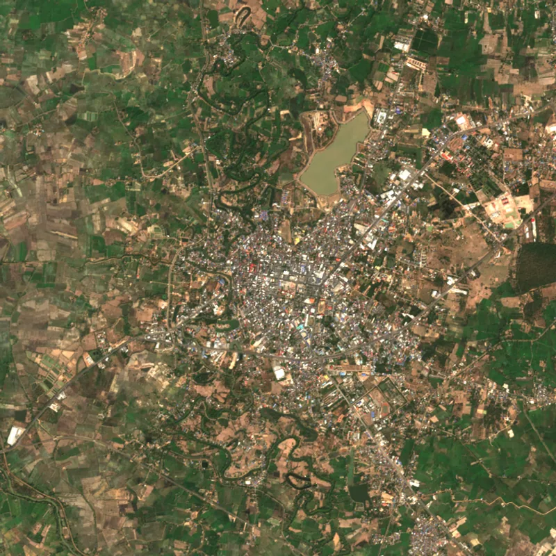 ภาพสีจริง Sentinel-2 ของกาฬสินธุ์ Feb 13, 2017