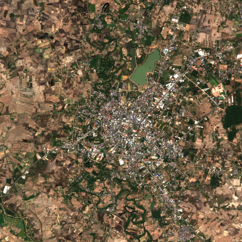 ภาพสีจริง Sentinel-2 ของกาฬสินธุ์ Jan 4, 2018