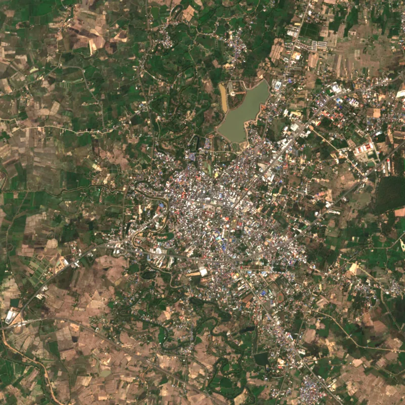 ภาพสีจริง Sentinel-2 ของกาฬสินธุ์ Feb 22, 2021
