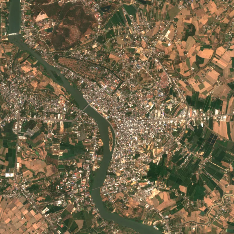 Latest Sentinel-2 image of Kamphaeng Phet, 17 Feb 2025