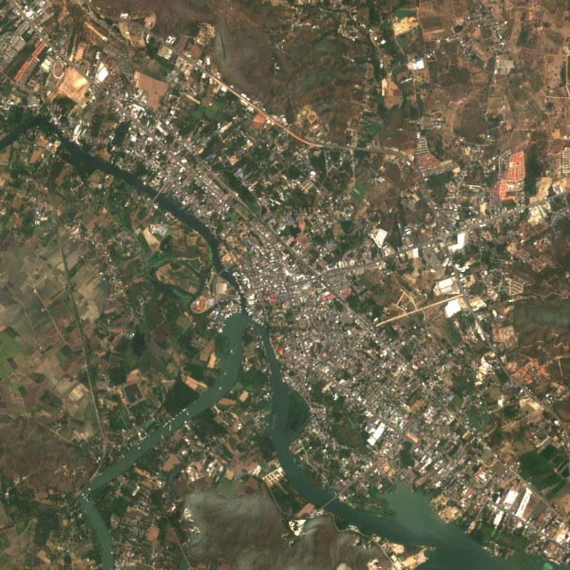 ภาพสีจริง Sentinel-2 ของกาญจนบุรี Feb 19, 2017