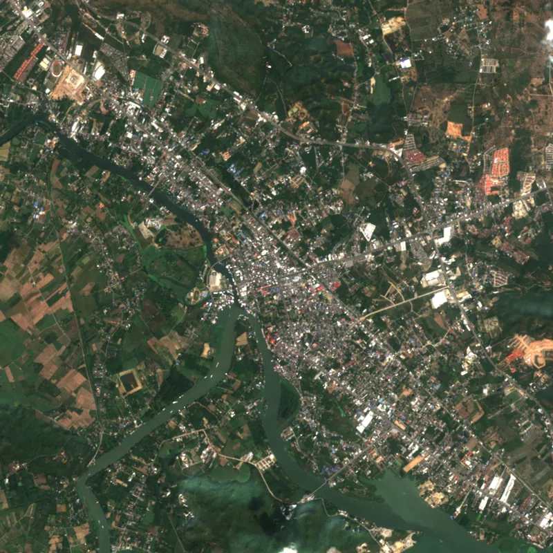 ภาพสีจริง Sentinel-2 ของกาญจนบุรี Dec 11, 2017