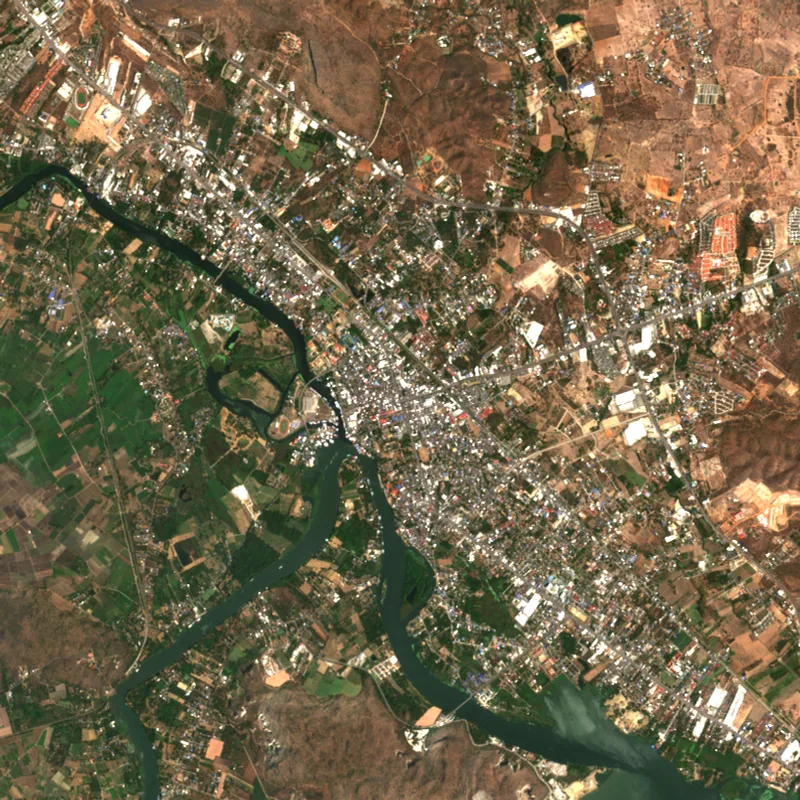 ภาพสีจริง Sentinel-2 ของกาญจนบุรี Mar 11, 2019