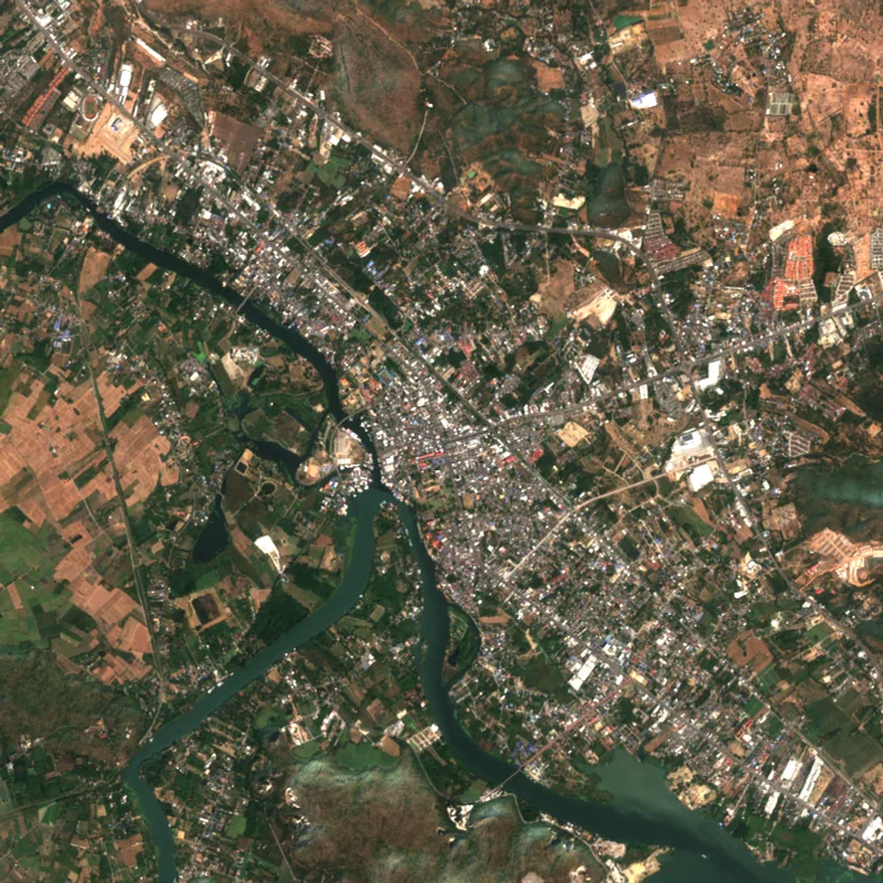 ภาพสีจริง Sentinel-2 ของกาญจนบุรี Dec 11, 2019