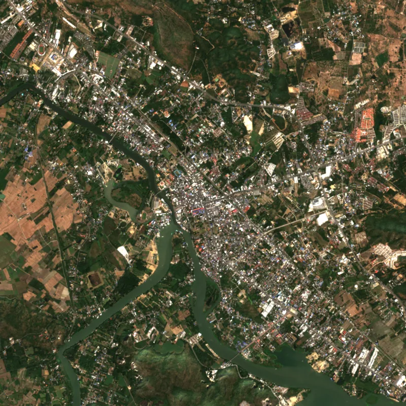 ภาพสีจริง Sentinel-2 ของกาญจนบุรี Dec 15, 2021