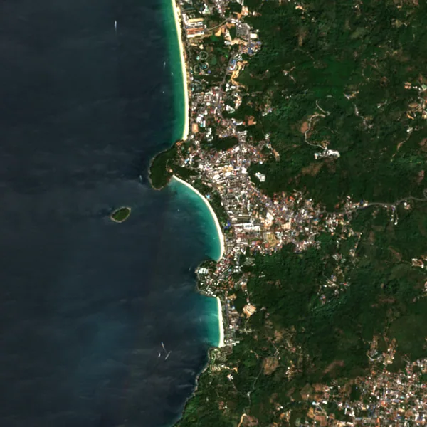ภาพสีจริง Sentinel-2 ของกะตะ–กะรน ภูเก็ต Jan 25, 2020