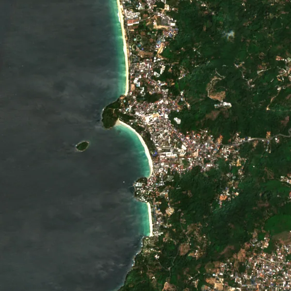 ภาพสีจริง Sentinel-2 ของกะตะ–กะรน ภูเก็ต Feb 18, 2021