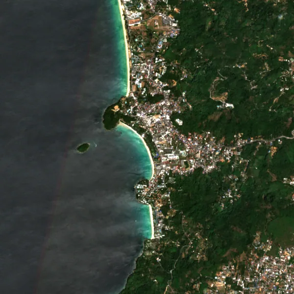 ภาพสีจริง Sentinel-2 ของกะตะ–กะรน ภูเก็ต Feb 18, 2023