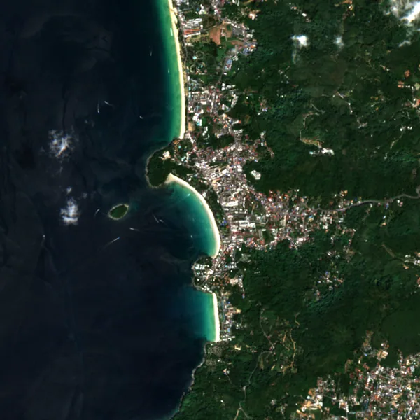 ภาพสีจริง Sentinel-2 ของกะตะ–กะรน ภูเก็ต Dec 20, 2023