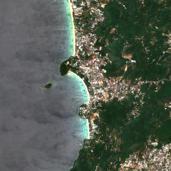 Latest Sentinel-2 image of Kata–Karon, Phuket, 24 Mar 2025