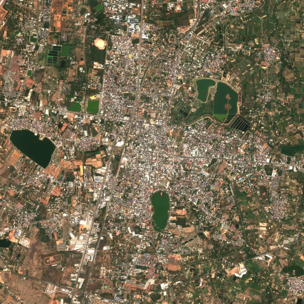 Sentinel-2 true-colour image of Khon Kaen, 22 Feb 2021