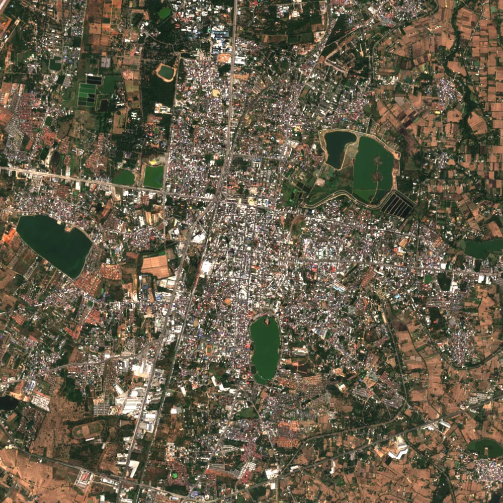 Sentinel-2 true-colour image of Khon Kaen, 7 Dec 2021
