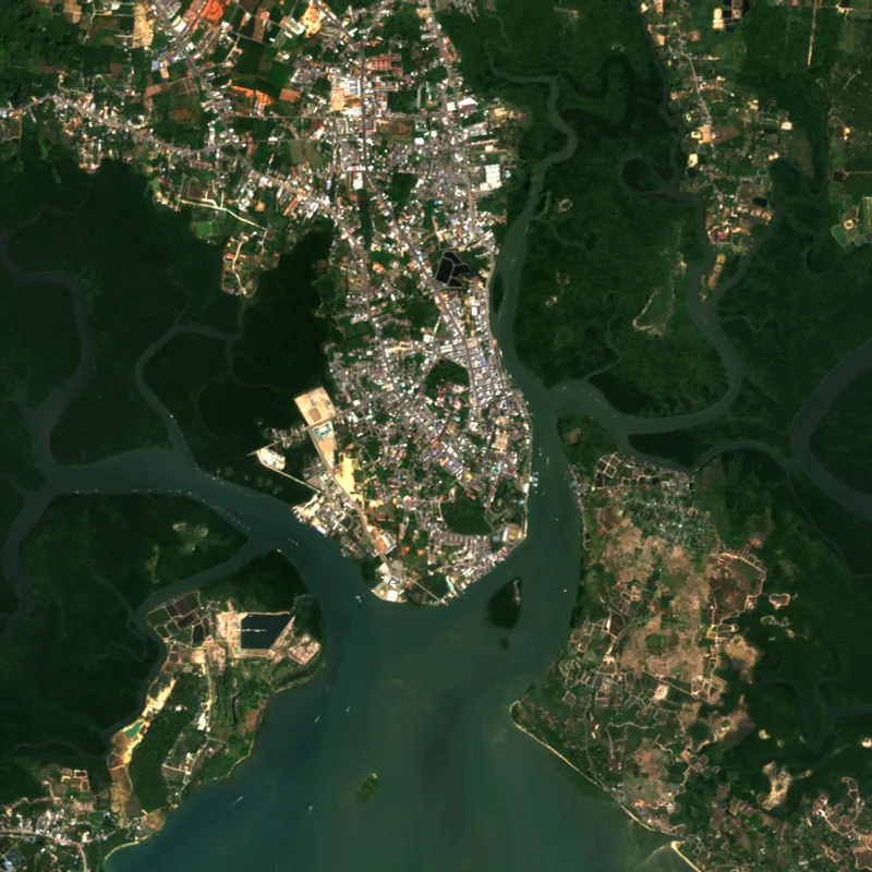 ภาพสีจริง Sentinel-2 ของกระบี่ Feb 16, 2018