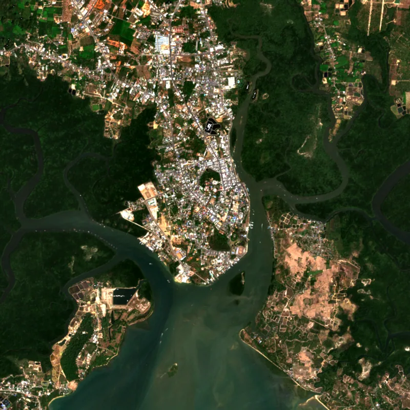 ภาพสีจริง Sentinel-2 ของกระบี่ Feb 26, 2020