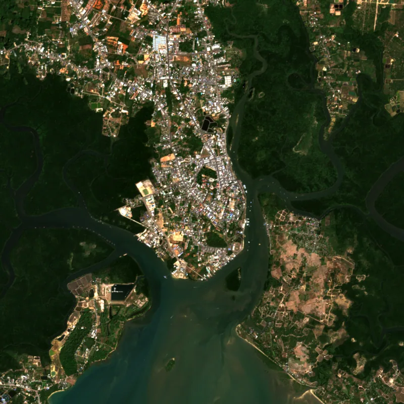 ภาพสีจริง Sentinel-2 ของกระบี่ Feb 15, 2021