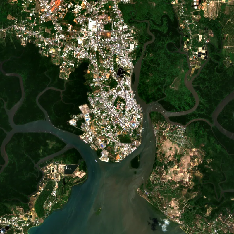 ภาพสีจริง Sentinel-2 ของกระบี่ Mar 31, 2025