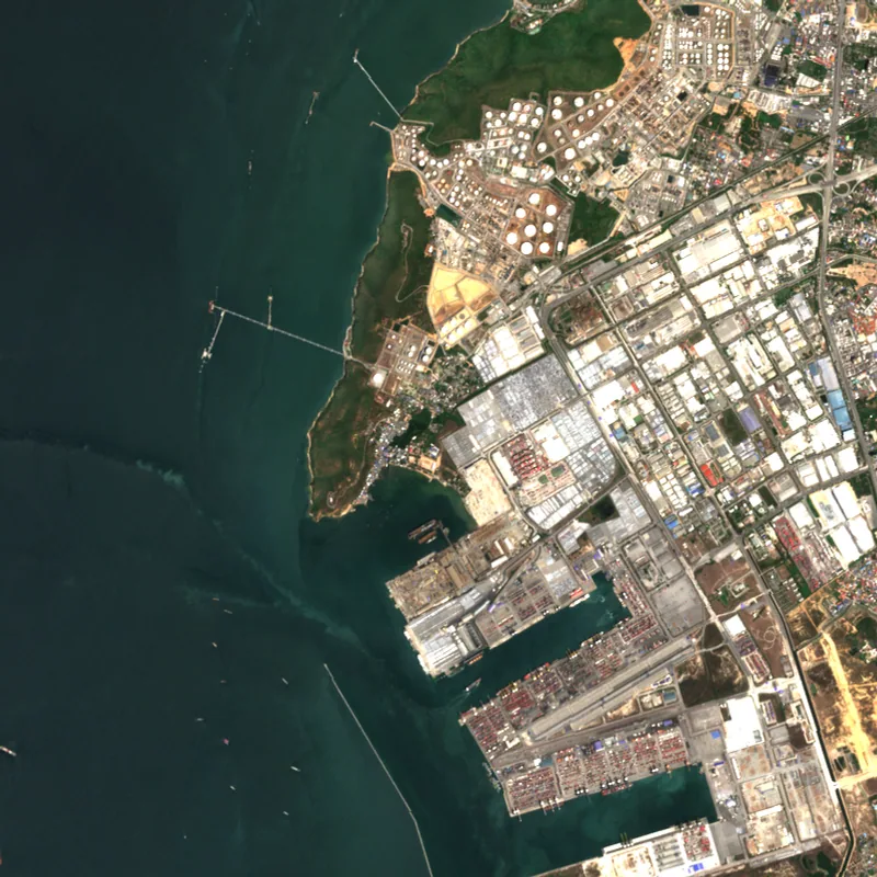 Sentinel-2 true-colour image of Laem Chabang Port, Chon Buri, 13 Mar 2019