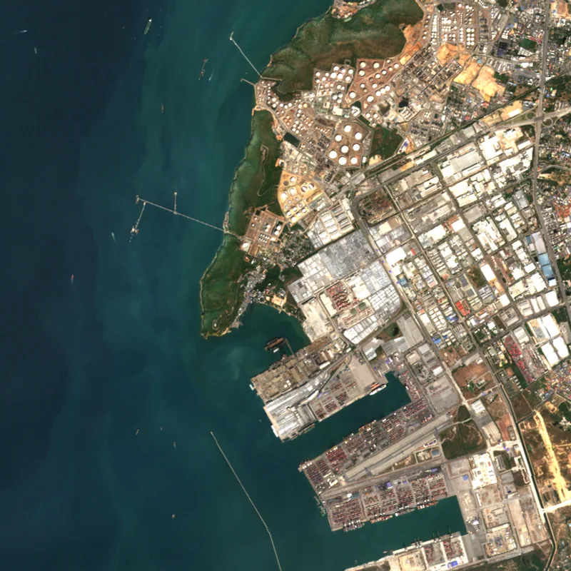 Sentinel-2 true-colour image of Laem Chabang Port, Chon Buri, 13 Dec 2019