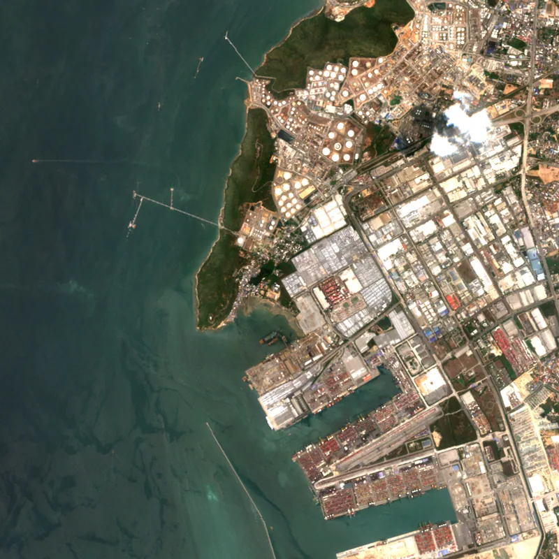 Sentinel-2 true-colour image of Laem Chabang Port, Chon Buri, 21 Apr 2023
