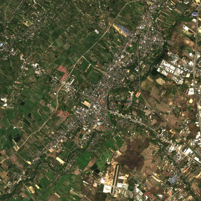 ภาพสีจริง Sentinel-2 ของลำพูน Feb 9, 2017