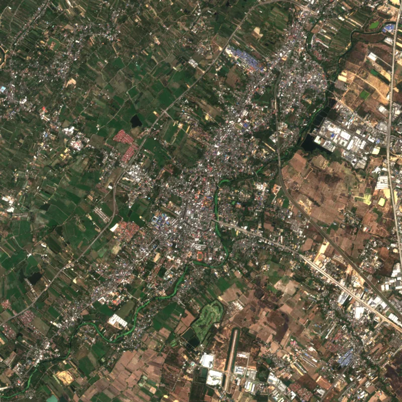 ภาพสีจริง Sentinel-2 ของลำพูน Jan 24, 2021