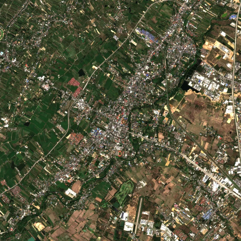 ภาพสีจริง Sentinel-2 ของลำพูน Feb 8, 2022