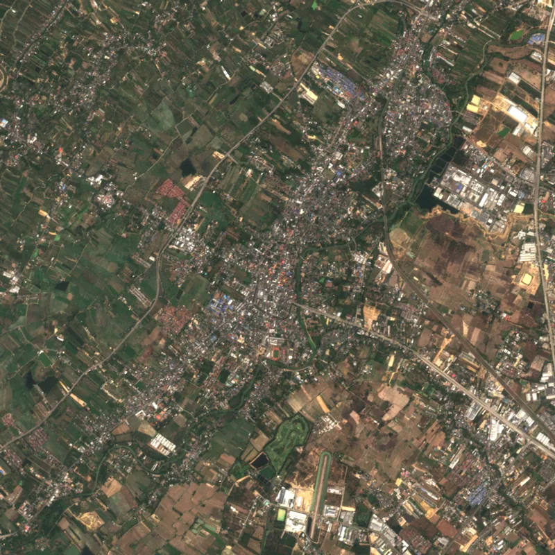 ภาพสีจริง Sentinel-2 ของลำพูน Feb 3, 2023