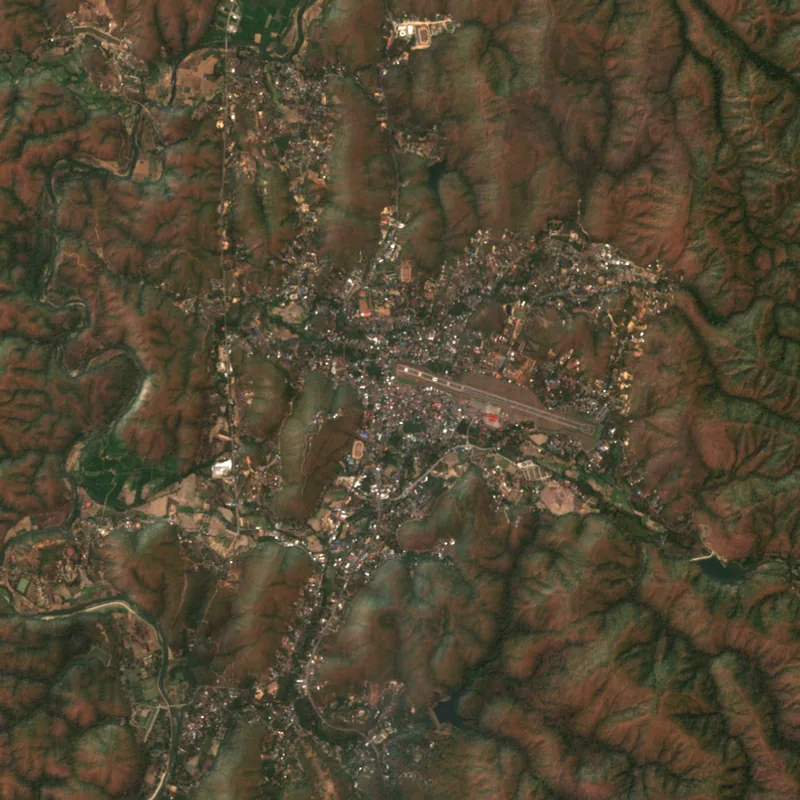 ภาพสีจริง Sentinel-2 ของแม่ฮ่องสอน Feb 26, 2021