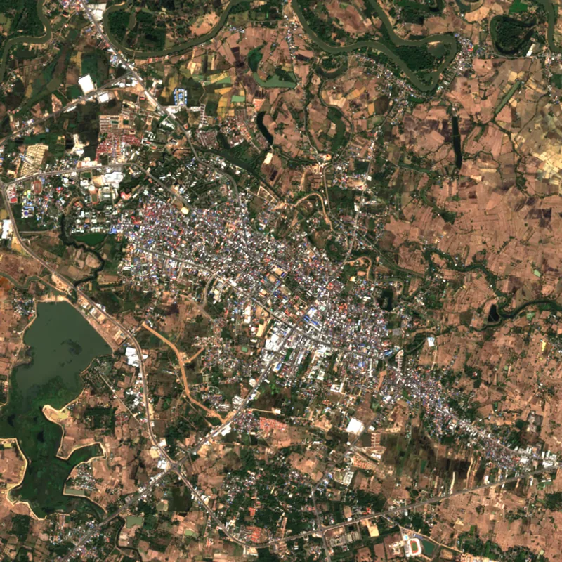 ภาพสีจริง Sentinel-2 ของมหาสารคาม Jan 4, 2018