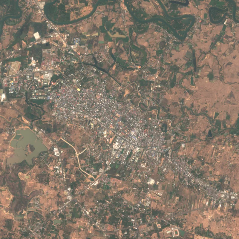 ภาพสีจริง Sentinel-2 ของมหาสารคาม Feb 8, 2019