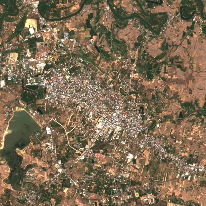 ภาพสีจริง Sentinel-2 ของมหาสารคาม Mar 9, 2020