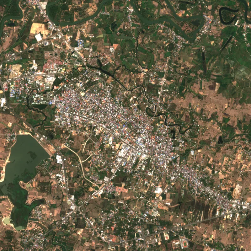 ภาพสีจริง Sentinel-2 ของมหาสารคาม Feb 22, 2021