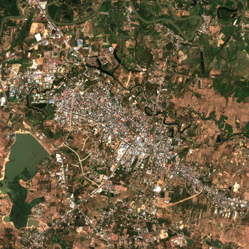 ภาพสีจริง Sentinel-2 ของมหาสารคาม Feb 7, 2022
