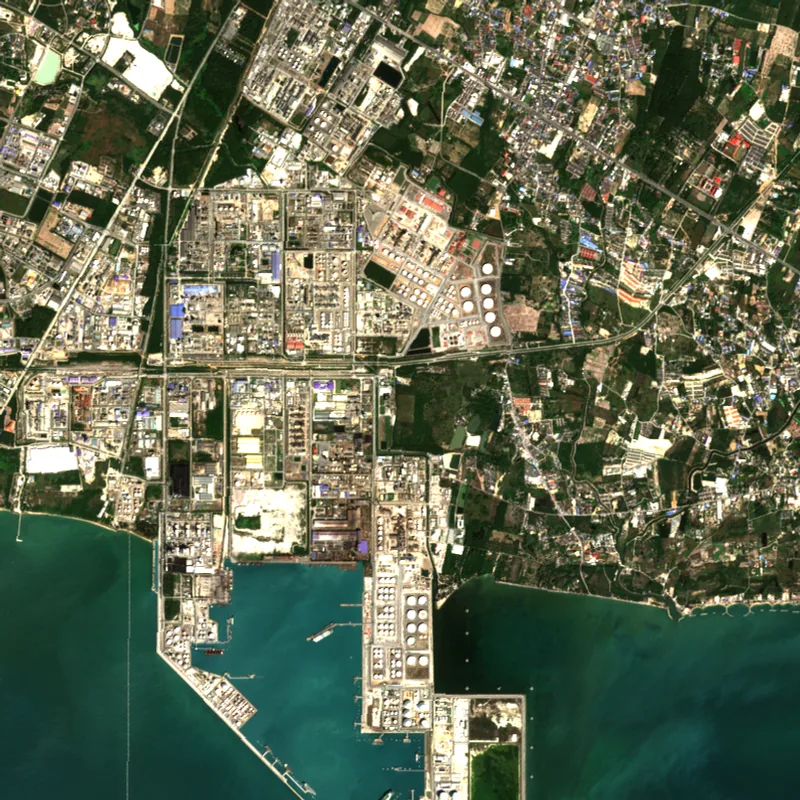 ภาพสีจริง Sentinel-2 ของมาบตาพุด ระยอง Jan 27, 2017
