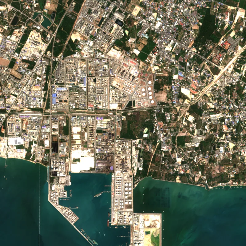 ภาพสีจริง Sentinel-2 ของมาบตาพุด ระยอง Dec 13, 2019