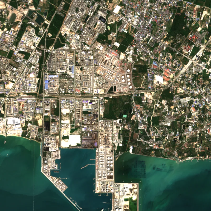 ภาพสีจริง Sentinel-2 ของมาบตาพุด ระยอง Dec 12, 2021