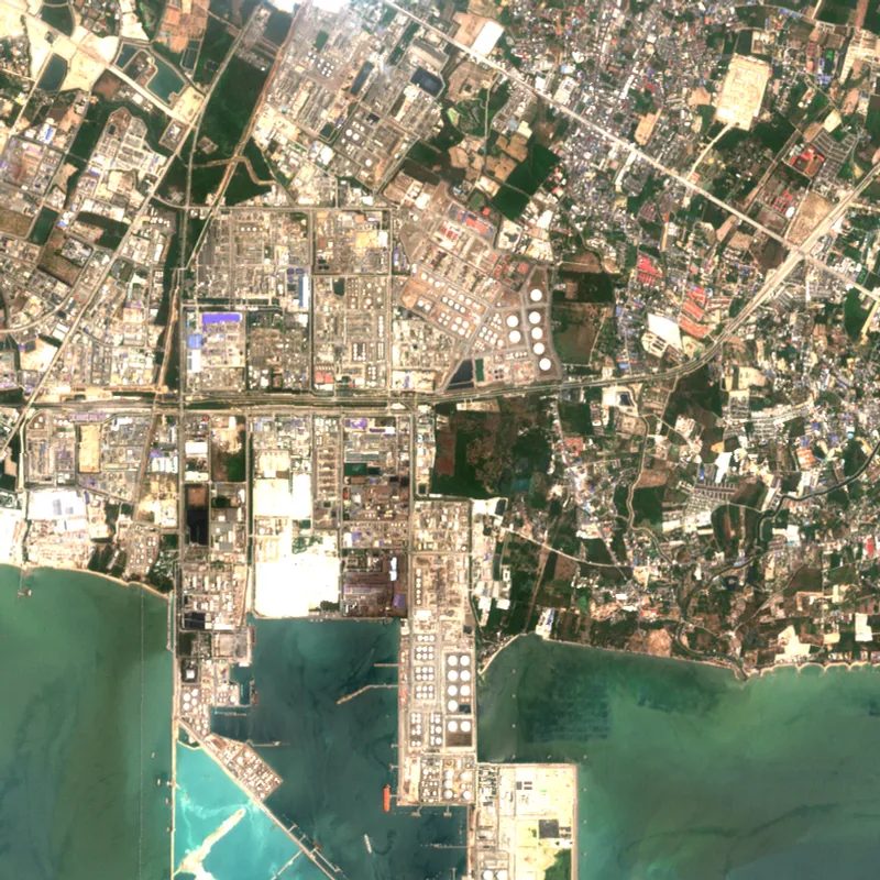 ภาพสีจริง Sentinel-2 ของมาบตาพุด ระยอง Apr 21, 2023