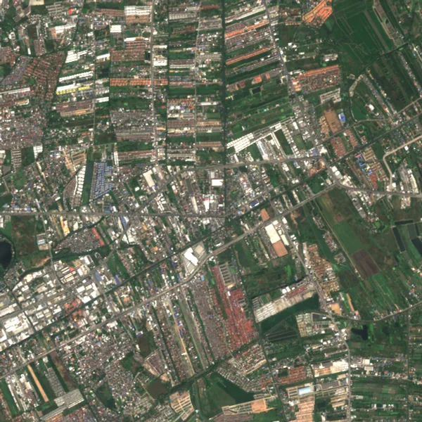 ภาพสีจริง Sentinel-2 ของมีนบุรี กรุงเทพมหานคร Feb 6, 2018