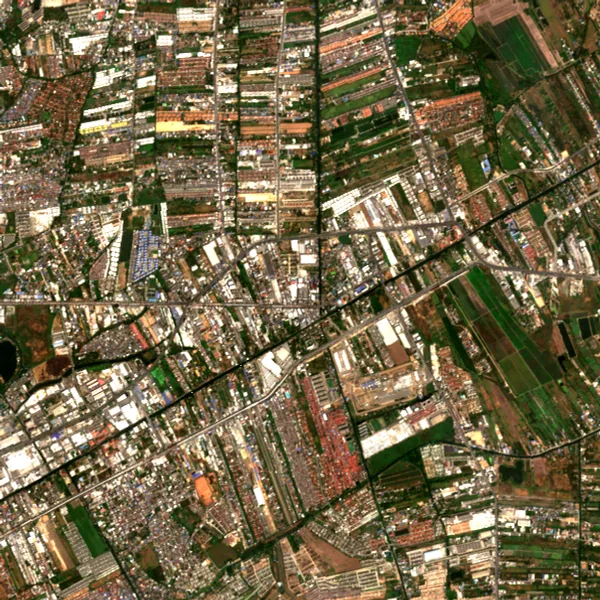 ภาพสีจริง Sentinel-2 ของมีนบุรี กรุงเทพมหานคร Feb 21, 2020