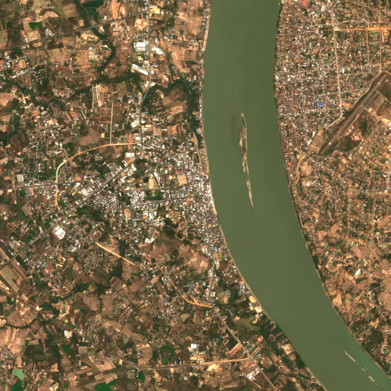 ภาพสีจริง Sentinel-2 ของมุกดาหาร Feb 13, 2019