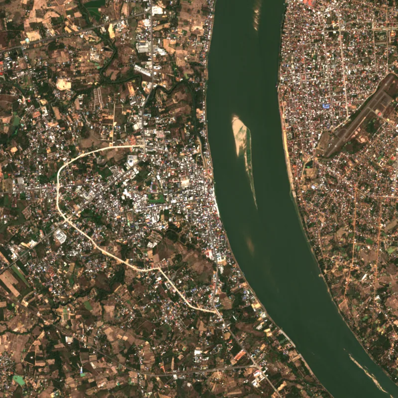 ภาพสีจริง Sentinel-2 ของมุกดาหาร Jan 28, 2022