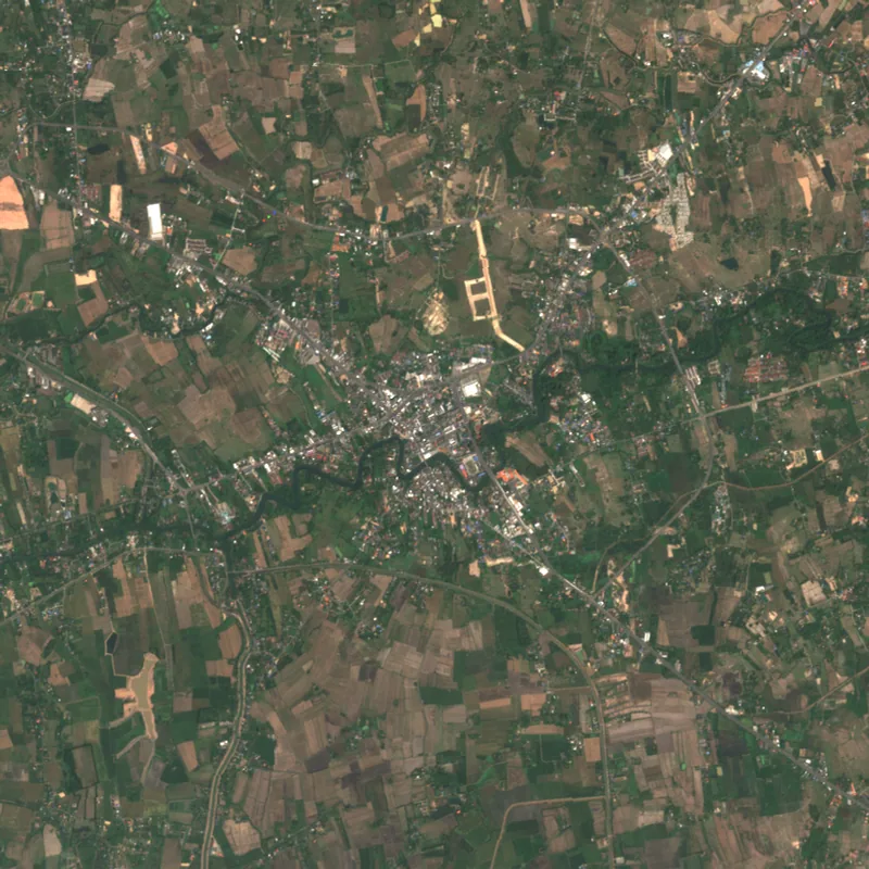 ภาพสีจริง Sentinel-2 ของนครนายก Feb 16, 2018