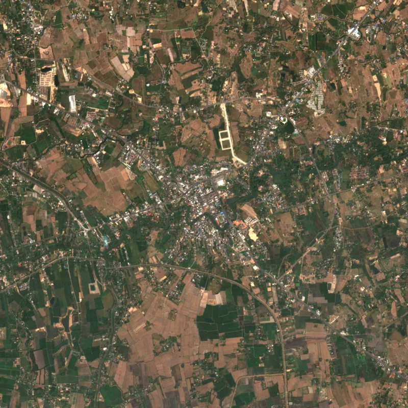 ภาพสีจริง Sentinel-2 ของนครนายก Feb 5, 2021