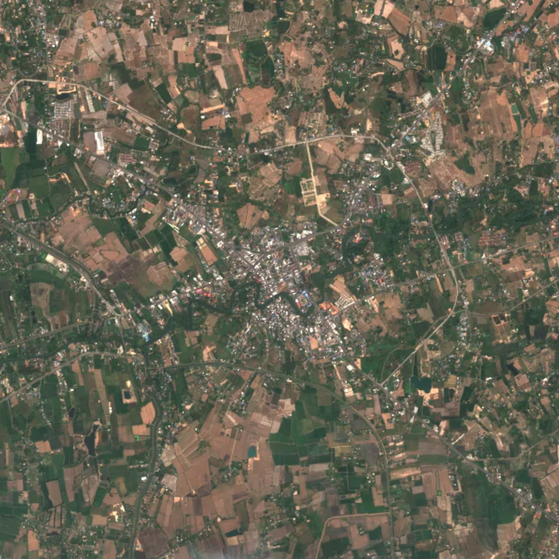 ภาพสีจริง Sentinel-2 ของนครนายก Feb 15, 2024