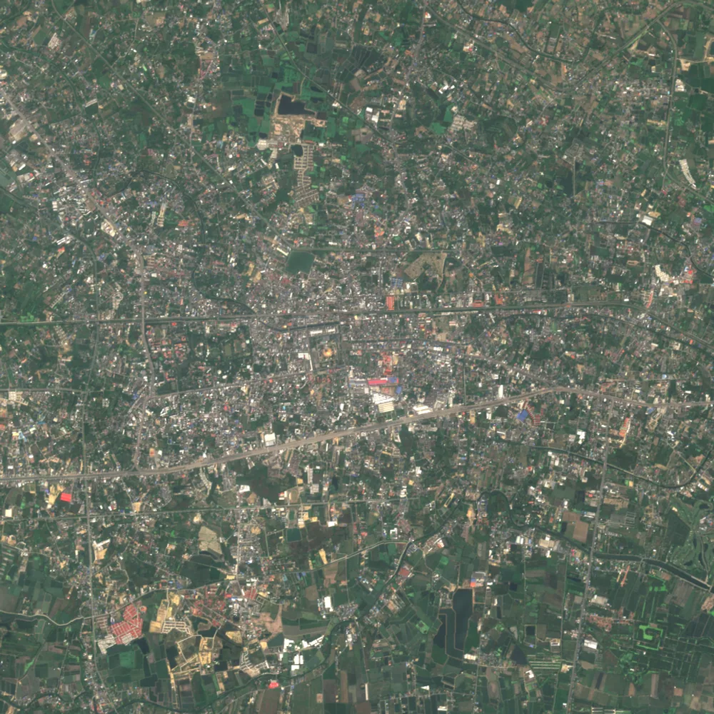 ภาพสีจริง Sentinel-2 ของนครปฐม Feb 6, 2018