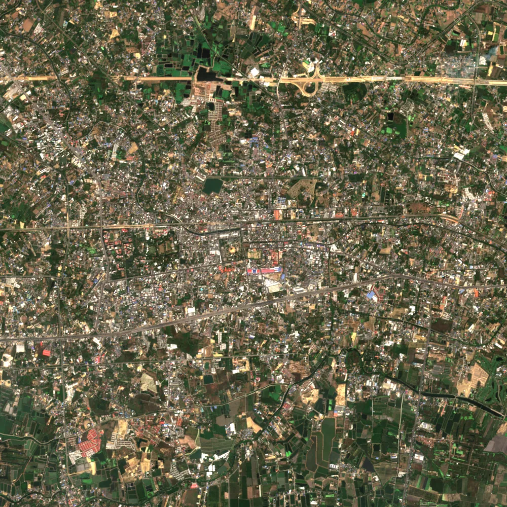 ภาพสีจริง Sentinel-2 ของนครปฐม Feb 5, 2021