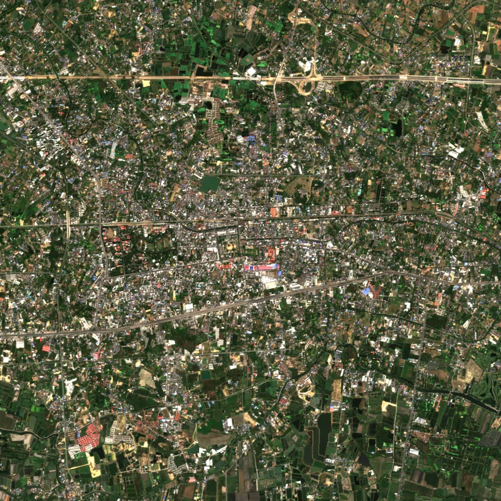 ภาพสีจริง Sentinel-2 ของนครปฐม Dec 12, 2021
