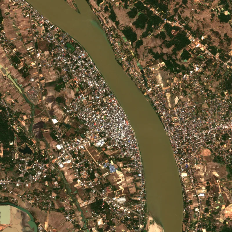 ภาพสีจริง Sentinel-2 ของนครพนม Jan 19, 2018