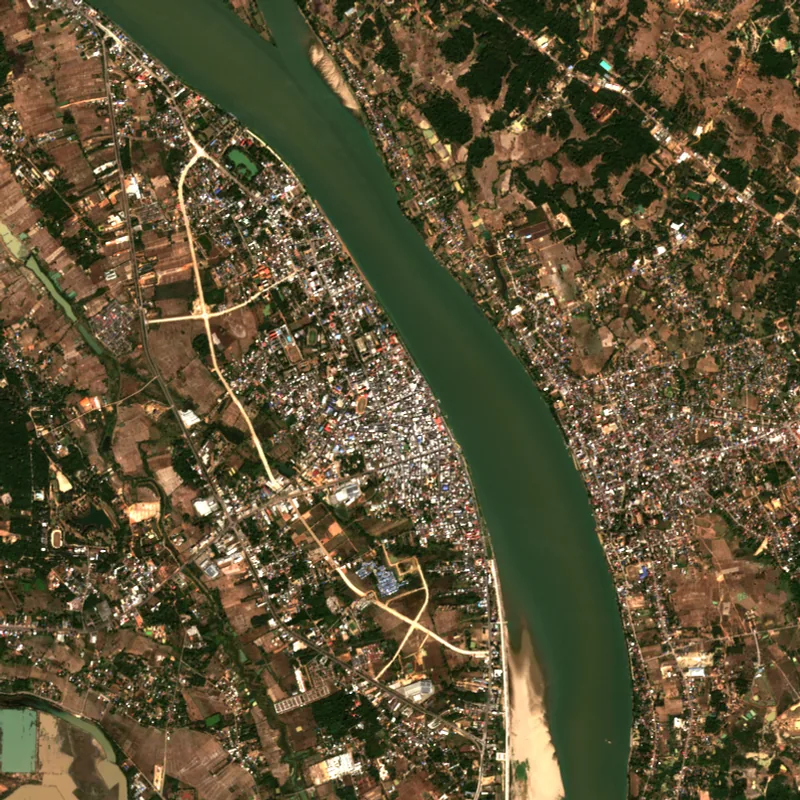 ภาพสีจริง Sentinel-2 ของนครพนม Jan 3, 2021