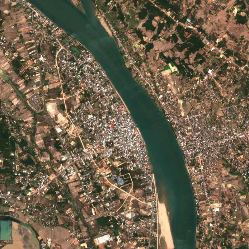 ภาพสีจริง Sentinel-2 ของนครพนม Feb 27, 2023
